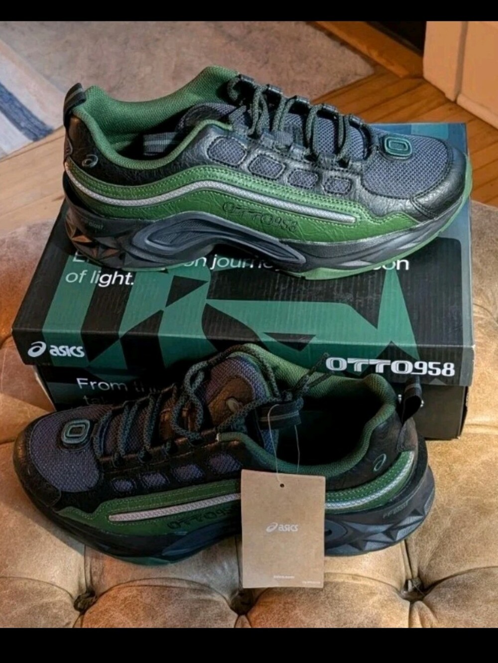 NWT Otto 958 ASICS PROTOBLAST-CMLVIII Green Graphite Sz 10 Sneaker Retail $220